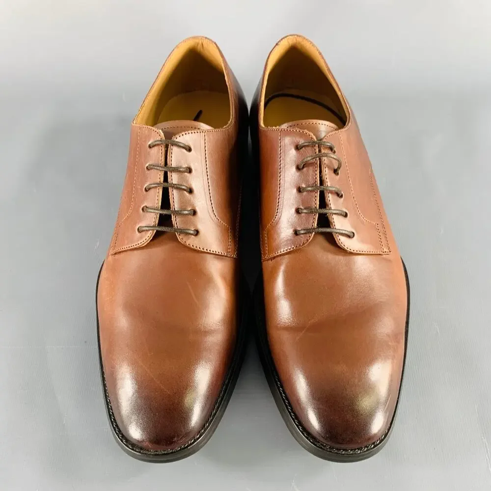 GIORGIO ARMANI Size 7.5 Brown Leather Lace-Up Shoes